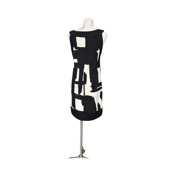 Donna Morgan Sheath Dress - Black White Abstract - 8 - Picture 3 of 5